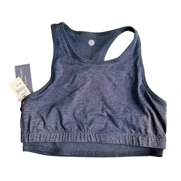 Threads 4 Thought Grey Sports Bra Top Tee XL ReActive Ribbed NWT Activewear - Picture 8 of 12